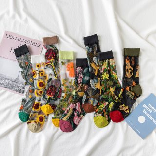 Summer New Thin Glass Silk Fashion Socks