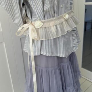 Womens Heavy-Duty Lace Belt With Ruffles And Lacing Short Style