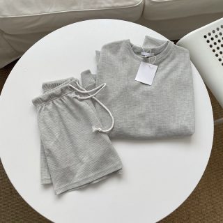 Knitted Long-sleeve Top And Shorts Pullover Vintage Set With Pockets