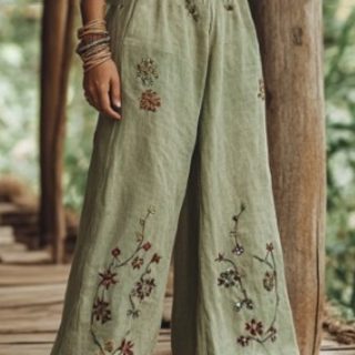 Pants Women's Linen Wild Wide Legs