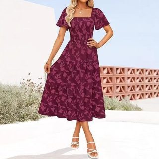 Best-selling Solid-color Off-shoulder High-waist Maxi Dress For Women